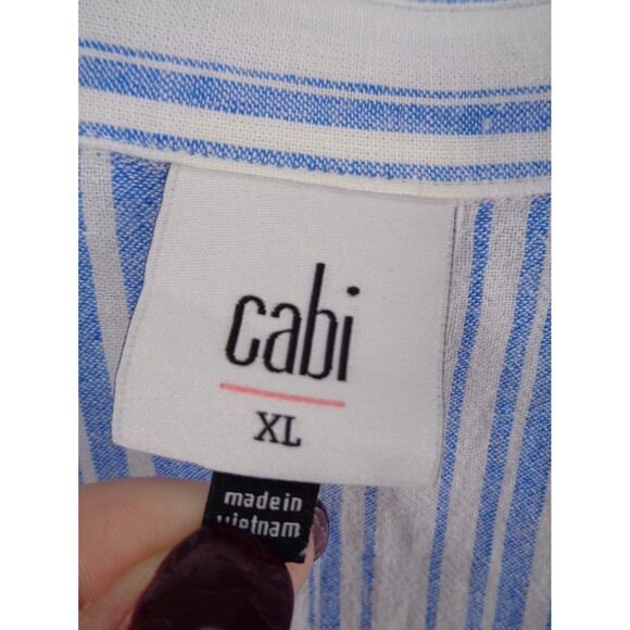 CAbi Linen Blend Pacific Popover Tunic Top Size XL Lagenlook Coastal - Picture 8 of 9